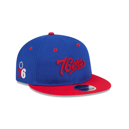 Philadelphia 76ers Chainstitch Script Retro Crown 9FIFTY Snapback Hat - New Era Cap