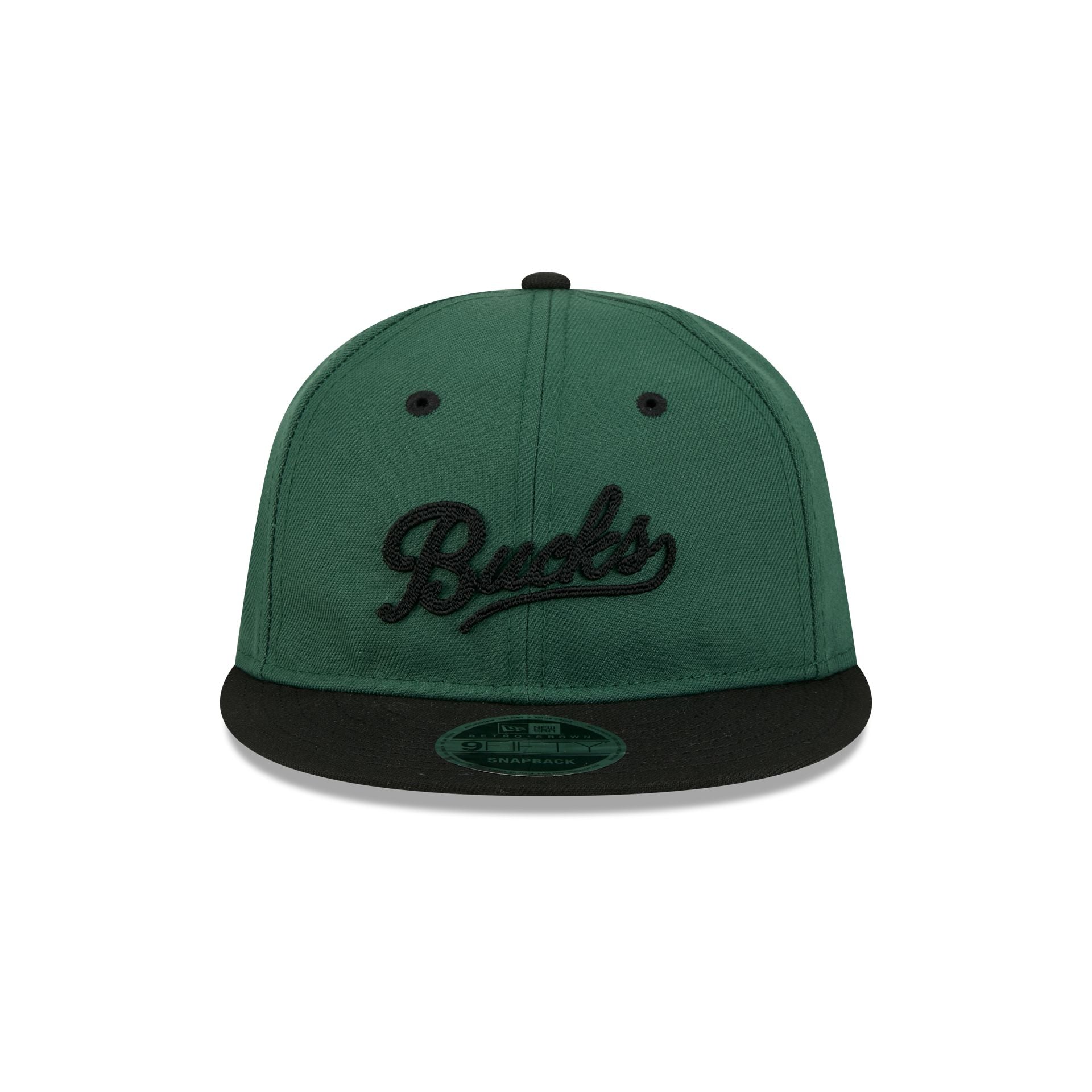 Milwaukee Bucks Chainstitch Script Retro Crown 9FIFTY Snapback Hat