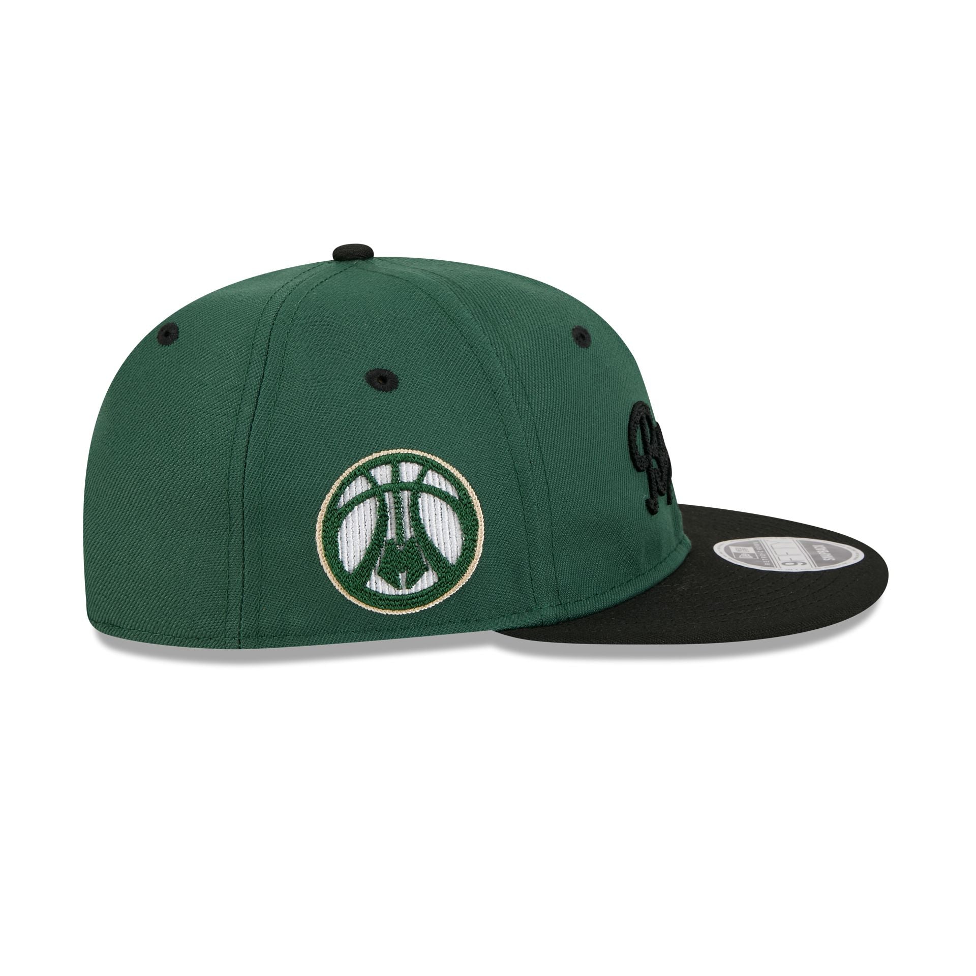 Milwaukee Bucks Chainstitch Script Retro Crown 9FIFTY Snapback Hat