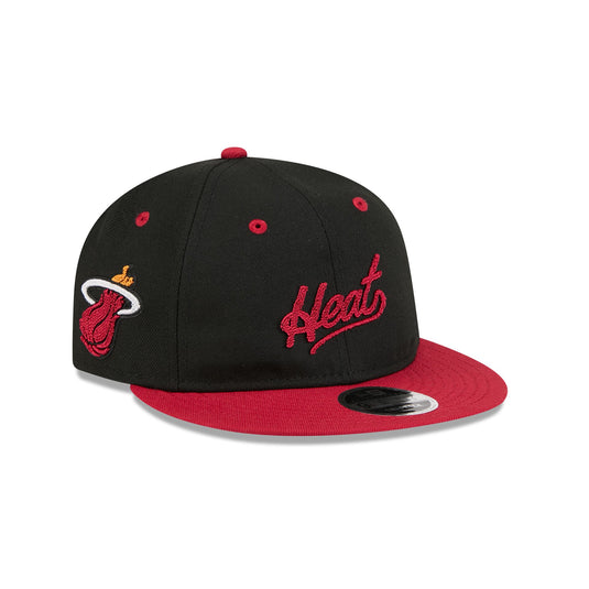 Miami Heat Chainstitch Script Retro Crown 9FIFTY Snapback Hat - New Era Cap