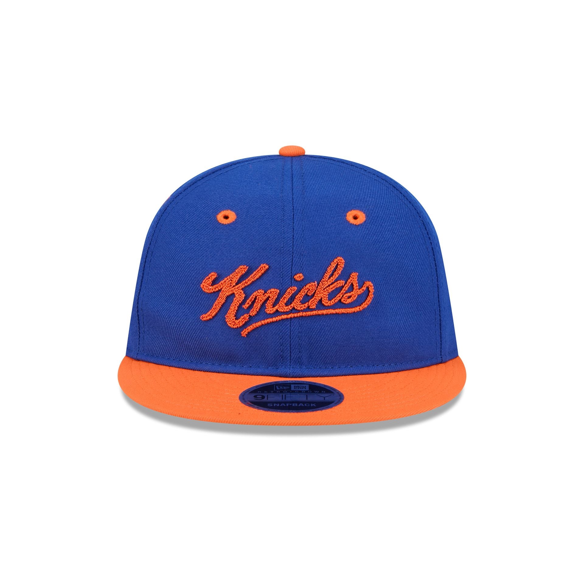 New York Knicks Chainstitch Script Retro Crown 9FIFTY Snapback Hat