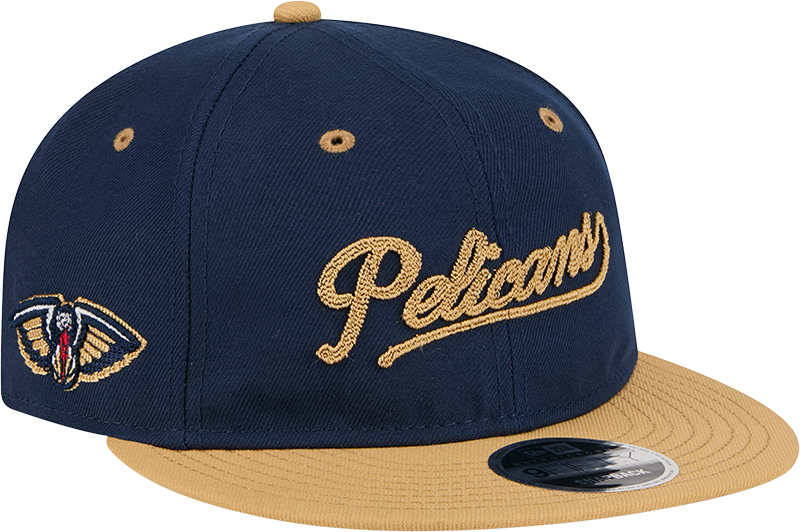 New Orleans Pelicans Chainstitch Script Retro Crown 9FIFTY Snapback Hat