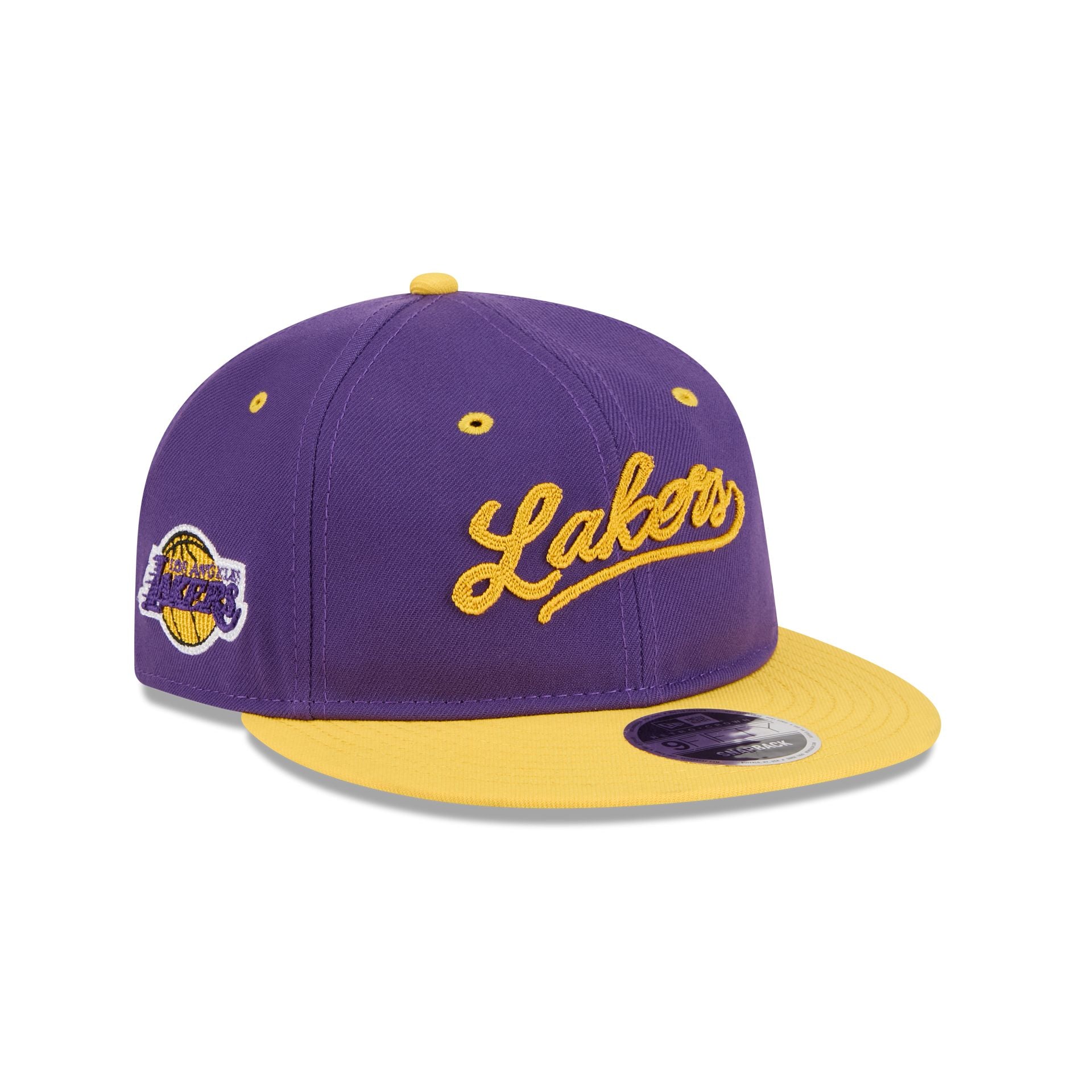 Los Angeles Lakers Chainstitch Script Retro Crown 9FIFTY Snapback Hat