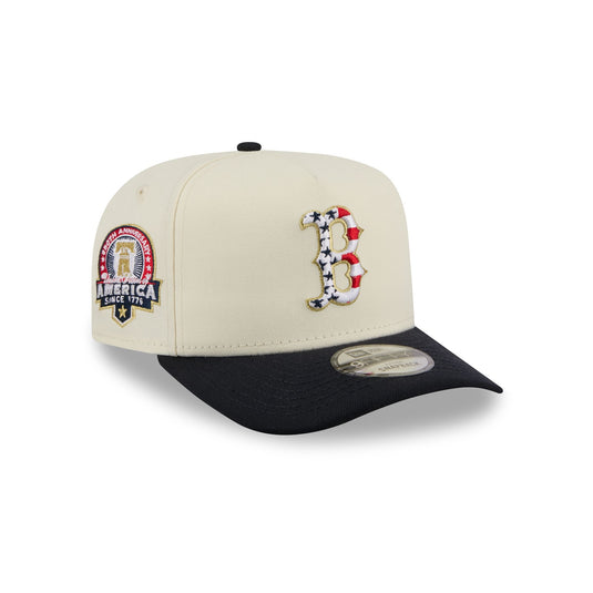 Boston Red Sox Chrome White Stars and Stripes 9FIFTY A-Frame Snapback Hat - New Era Cap