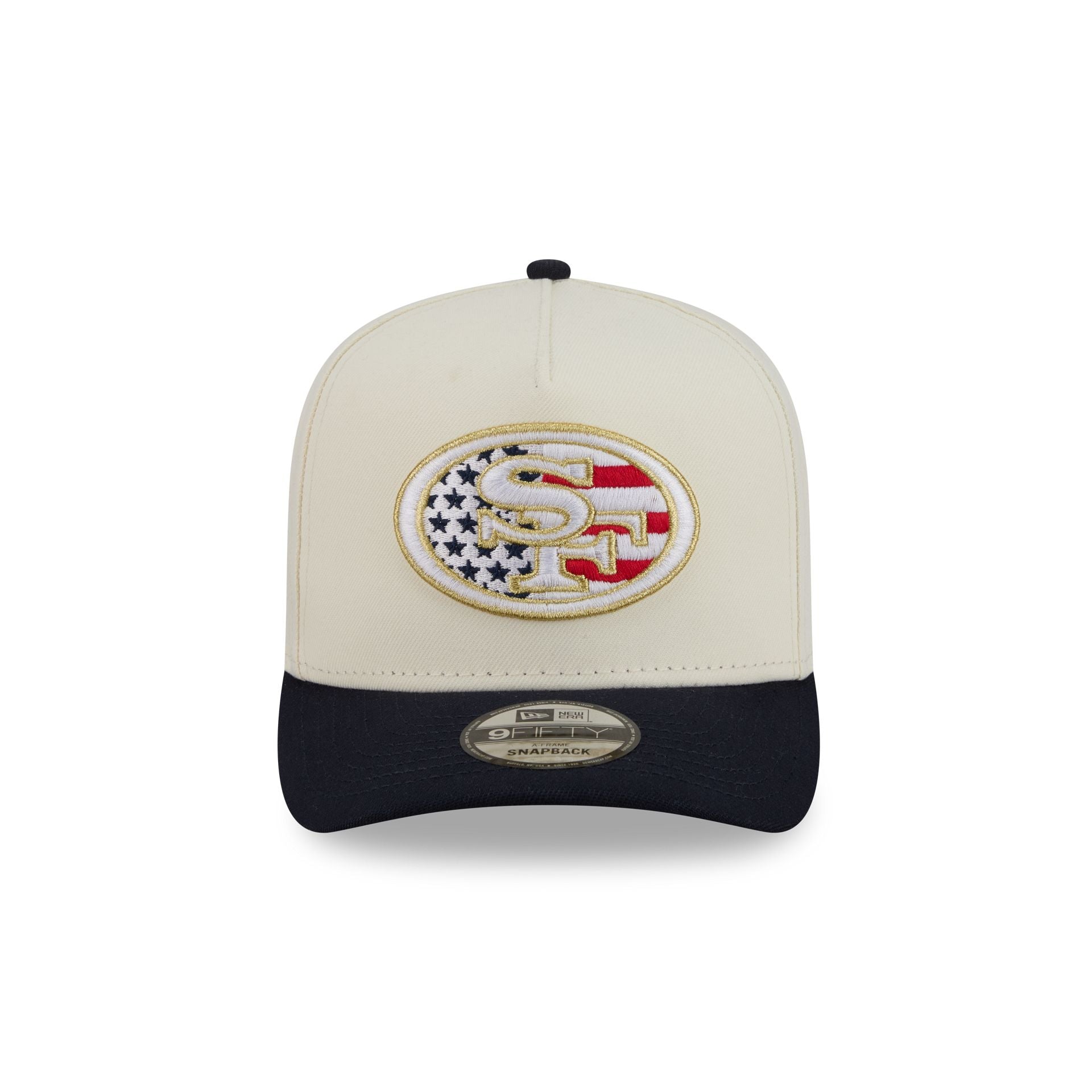San Francisco 49ers Chrome White Stars and Stripes 9FIFTY A-Frame Snapback Hat
