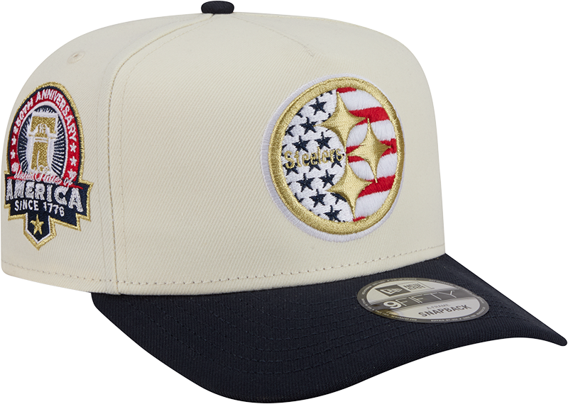 Pittsburgh Steelers Chrome White Stars and Stripes 9FIFTY A-Frame Snapback Hat