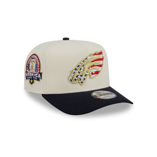 Philadelphia Eagles Chrome White Stars and Stripes 9FIFTY A-Frame Snapback Hat - New Era Cap