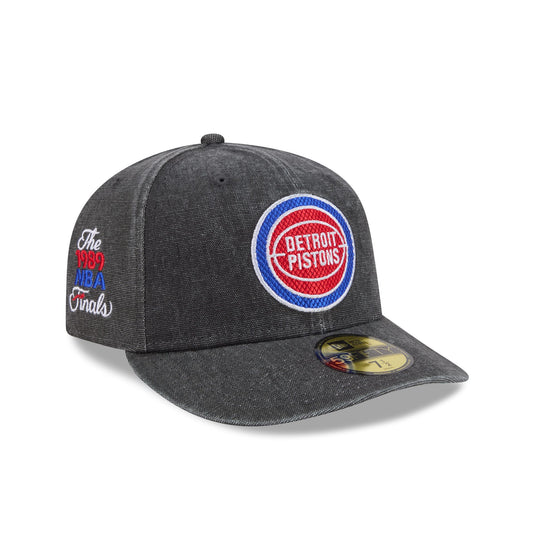 Detroit Pistons Hardwood Classics Diamond Stitch Black 59FIFTY Fitted Hat - New Era Cap