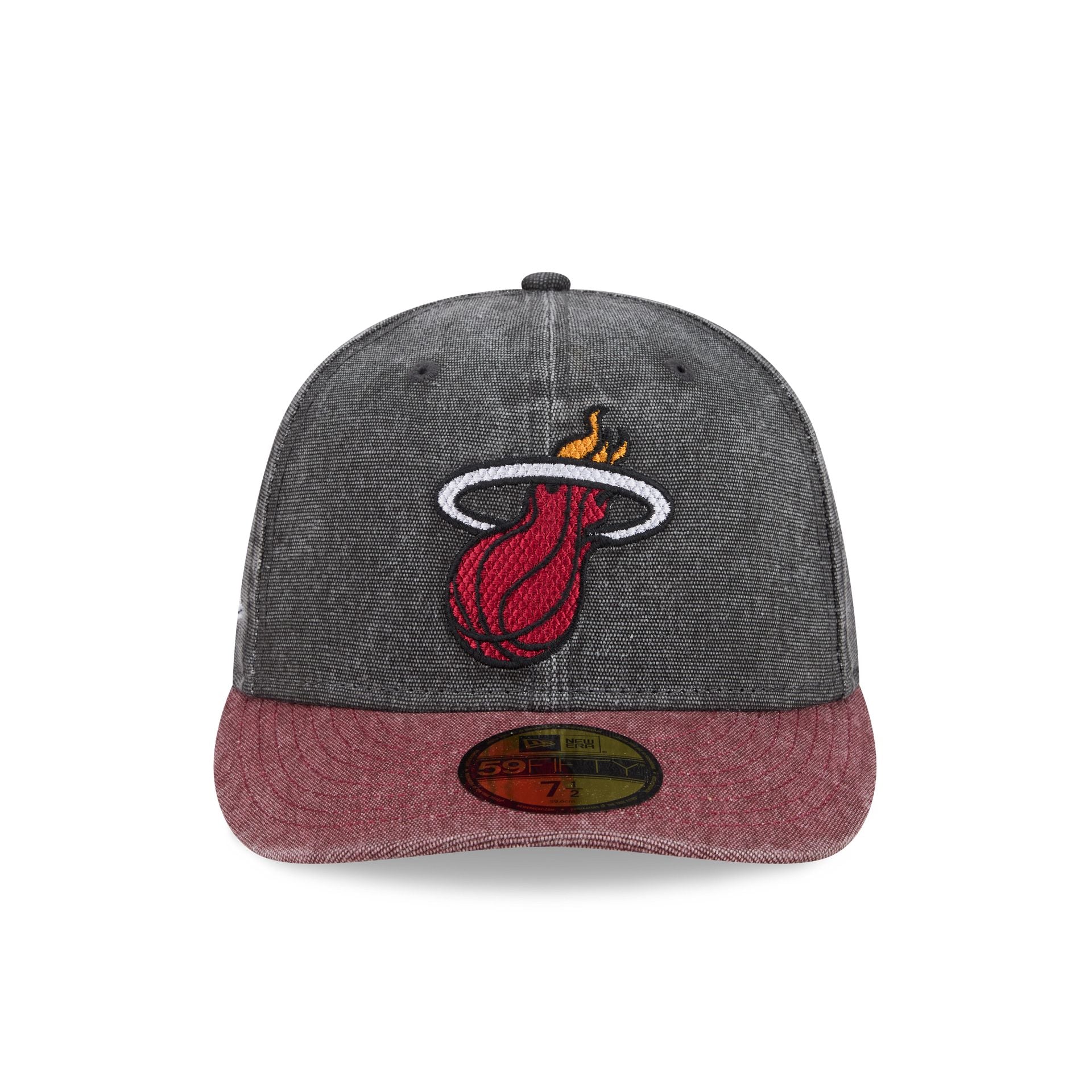 Miami Heat Hardwood Classics Diamond Stitch Gray 59FIFTY Fitted Hat
