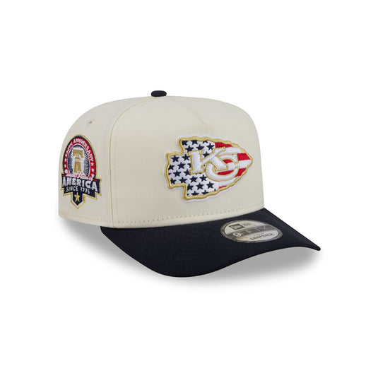 Kansas City Chiefs Chrome White Stars and Stripes 9FIFTY A-Frame Snapback Hat - New Era Cap