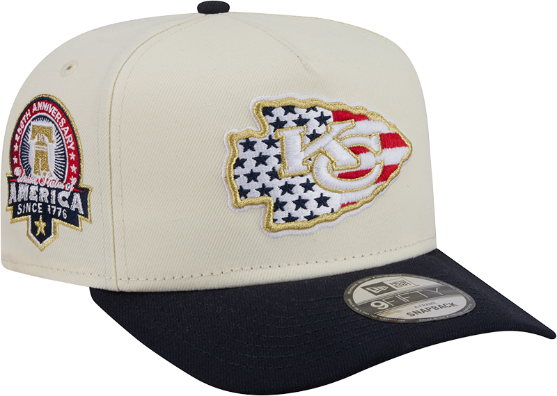 Kansas City Chiefs Chrome White Stars and Stripes 9FIFTY A-Frame Snapback Hat