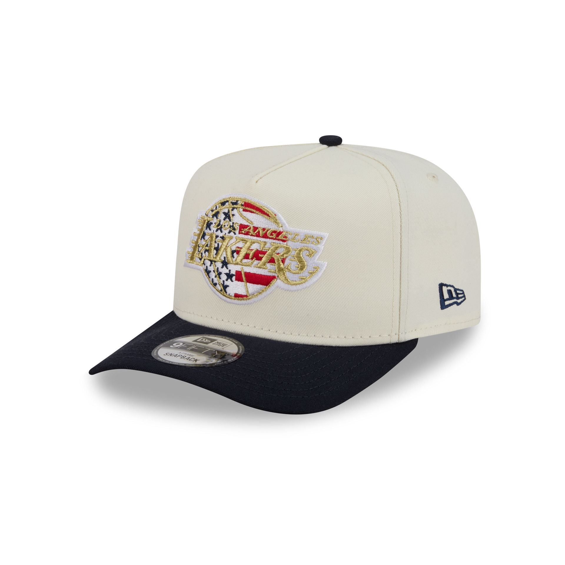 Los Angeles Lakers Chrome White Stars and Stripes 9FIFTY A-Frame Snapback Hat