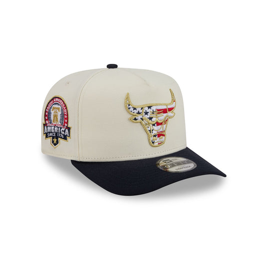 Chicago Bulls Chrome White Stars and Stripes 9FIFTY A-Frame Snapback Hat - New Era Cap