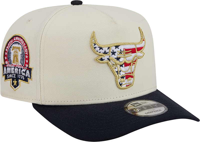 Chicago Bulls Chrome White Stars and Stripes 9FIFTY A-Frame Snapback Hat