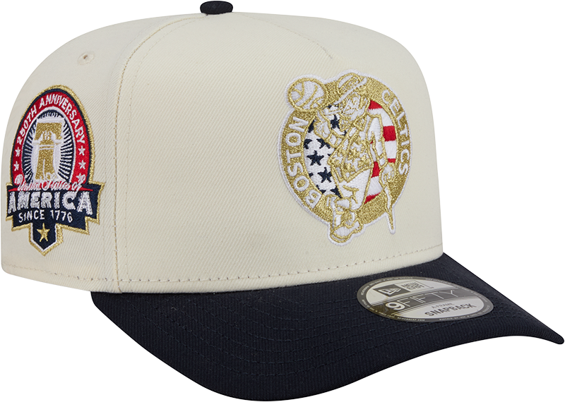 Boston Celtics Chrome White Stars and Stripes 9FIFTY A-Frame Snapback Hat
