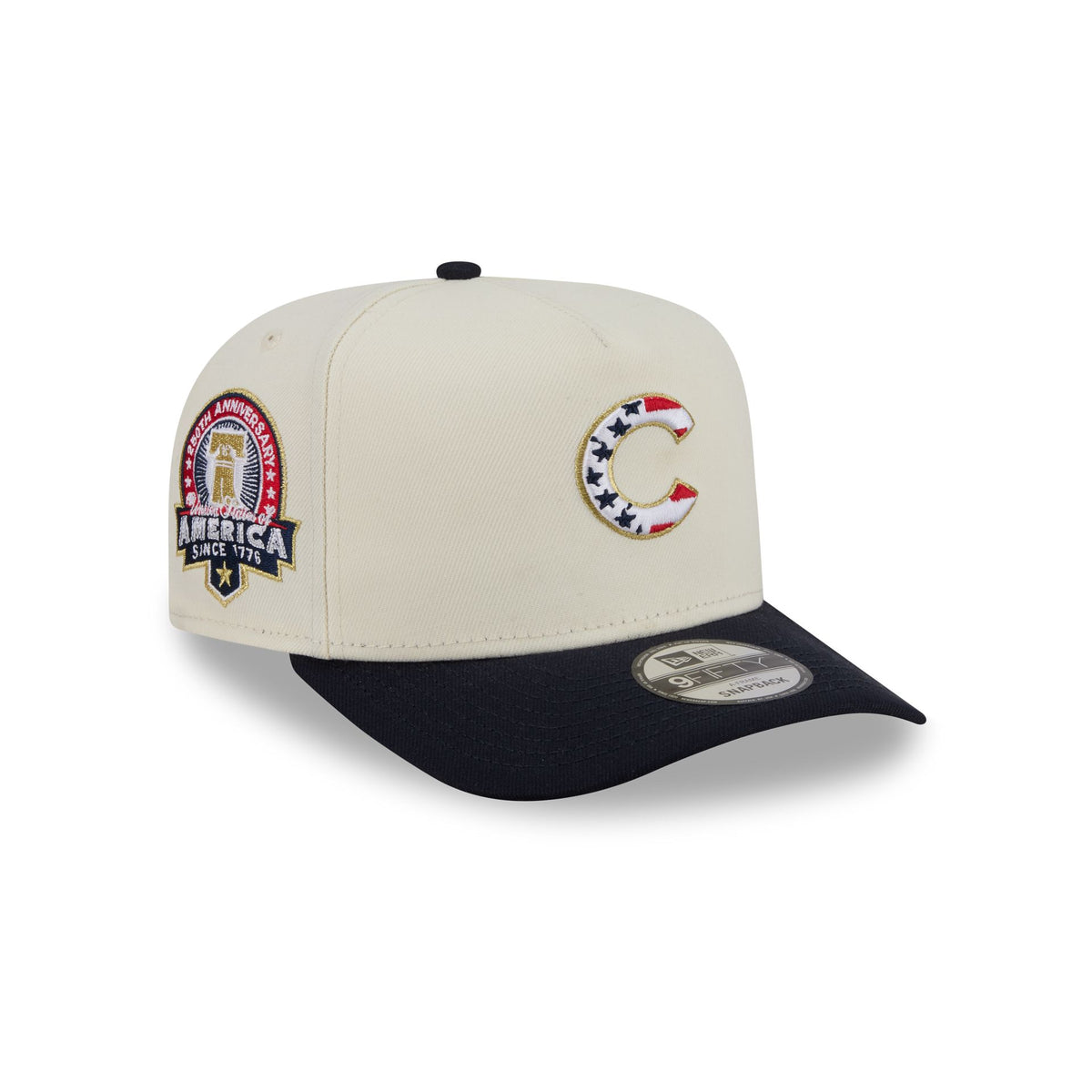 Chicago Cubs Chrome White Stars and Stripes 9FIFTY A-Frame Snapback Hat