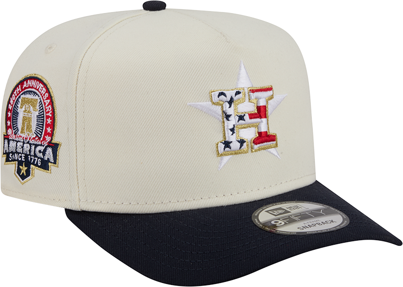 Houston Astros Chrome White Stars and Stripes 9FIFTY A-Frame Snapback Hat