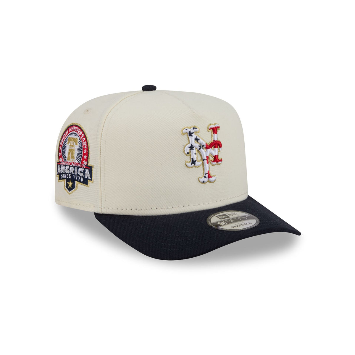 New York Mets Chrome White Stars and Stripes 9FIFTY A-Frame Snapback Hat