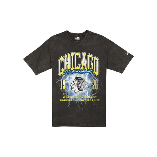 Chicago Blackhawks Lifestyle Graphics Storm Black T-Shirt - New Era Cap