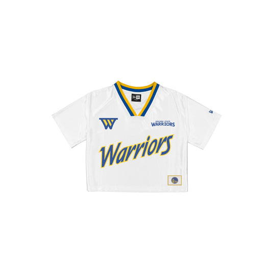 Golden State Warriors Sport Classics Women's Cropped White T-Shirt - New Era Cap