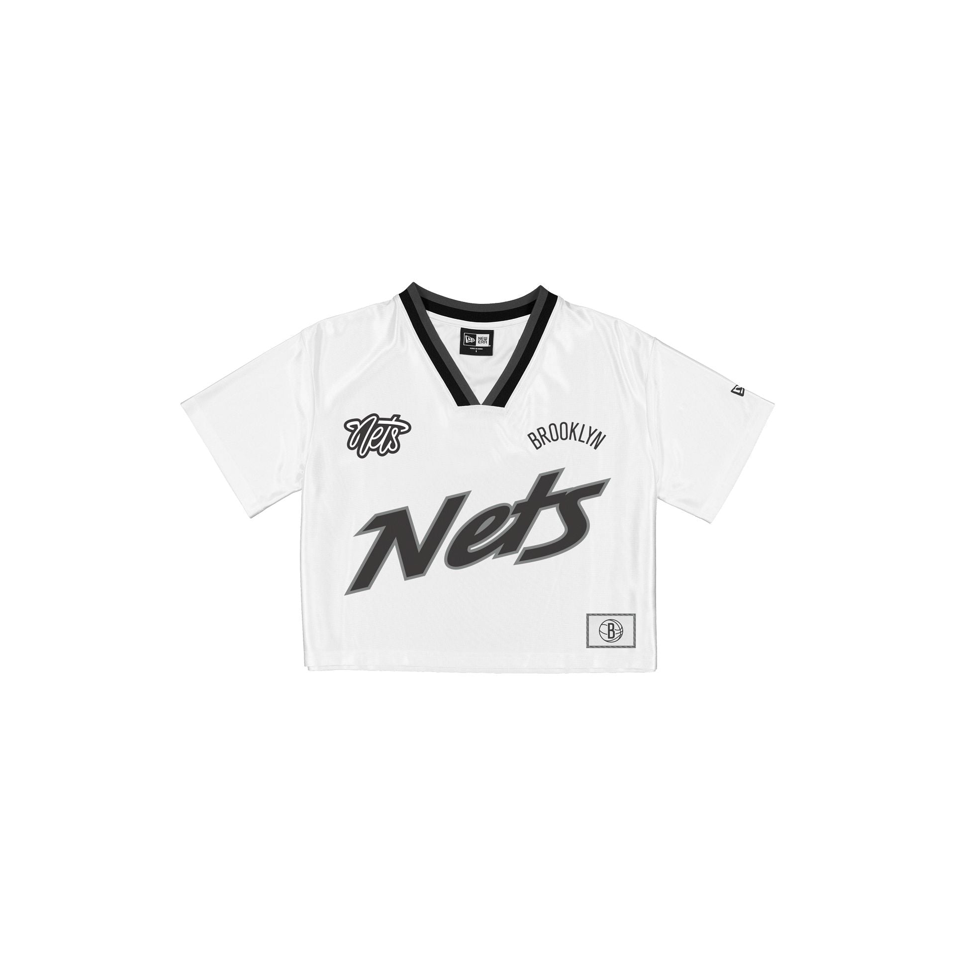 Brooklyn Nets Sport Classics Women's Cropped White T-Shirt