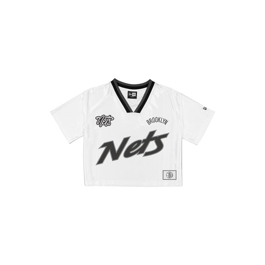 Brooklyn Nets Sport Classics Women's Cropped White T-Shirt - New Era Cap