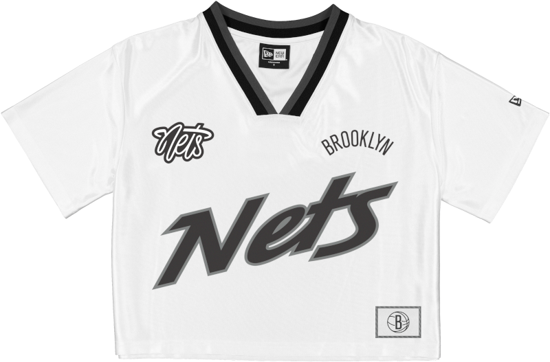 Brooklyn Nets Sport Classics Women's Cropped White T-Shirt