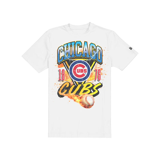 Chicago Cubs Lifestyle Graphics Fireball White T-Shirt - New Era Cap