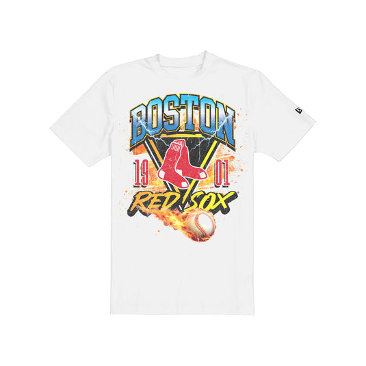 Boston Red Sox Lifestyle Graphics Fireball White T-Shirt - New Era Cap