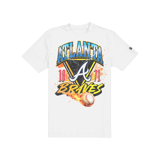 Atlanta Braves Lifestyle Graphics Fireball White T-Shirt - New Era Cap