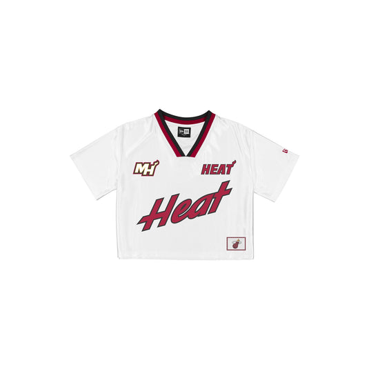 Miami Heat Sport Classics Women's Cropped White T-Shirt - New Era Cap