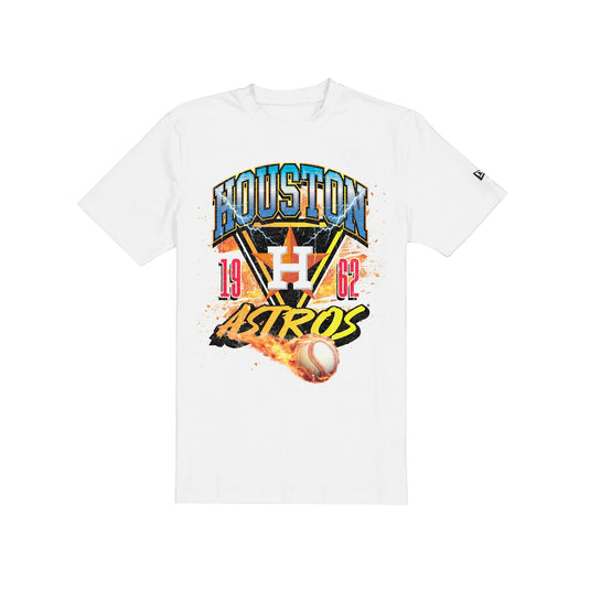 Houston Astros Lifestyle Graphics Fireball White T-Shirt - New Era Cap