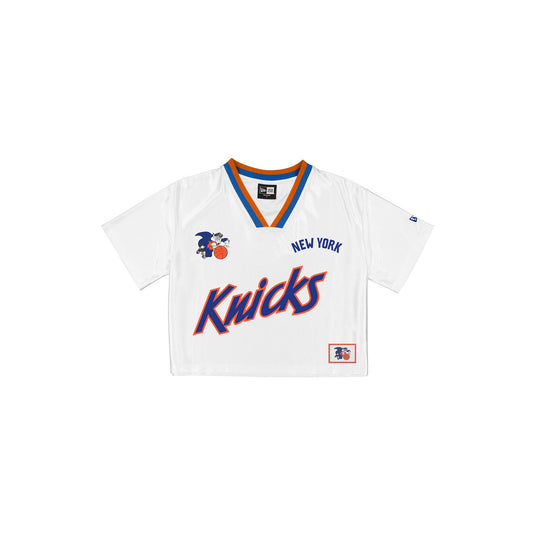 New York Knicks Sport Classics Women's Cropped White T-Shirt - New Era Cap