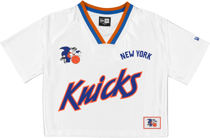 New York Knicks Sport Classics Women's Cropped White T-Shirt