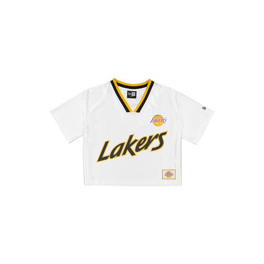 Los Angeles Lakers Sport Classics Women's Cropped White T-Shirt - New Era Cap