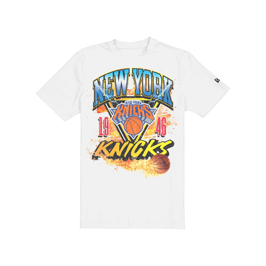 New York Knicks Lifestyle Graphics Fireball White T-Shirt - New Era Cap