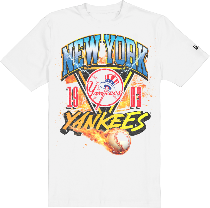 New York Yankees Lifestyle Graphics Fireball White T-Shirt
