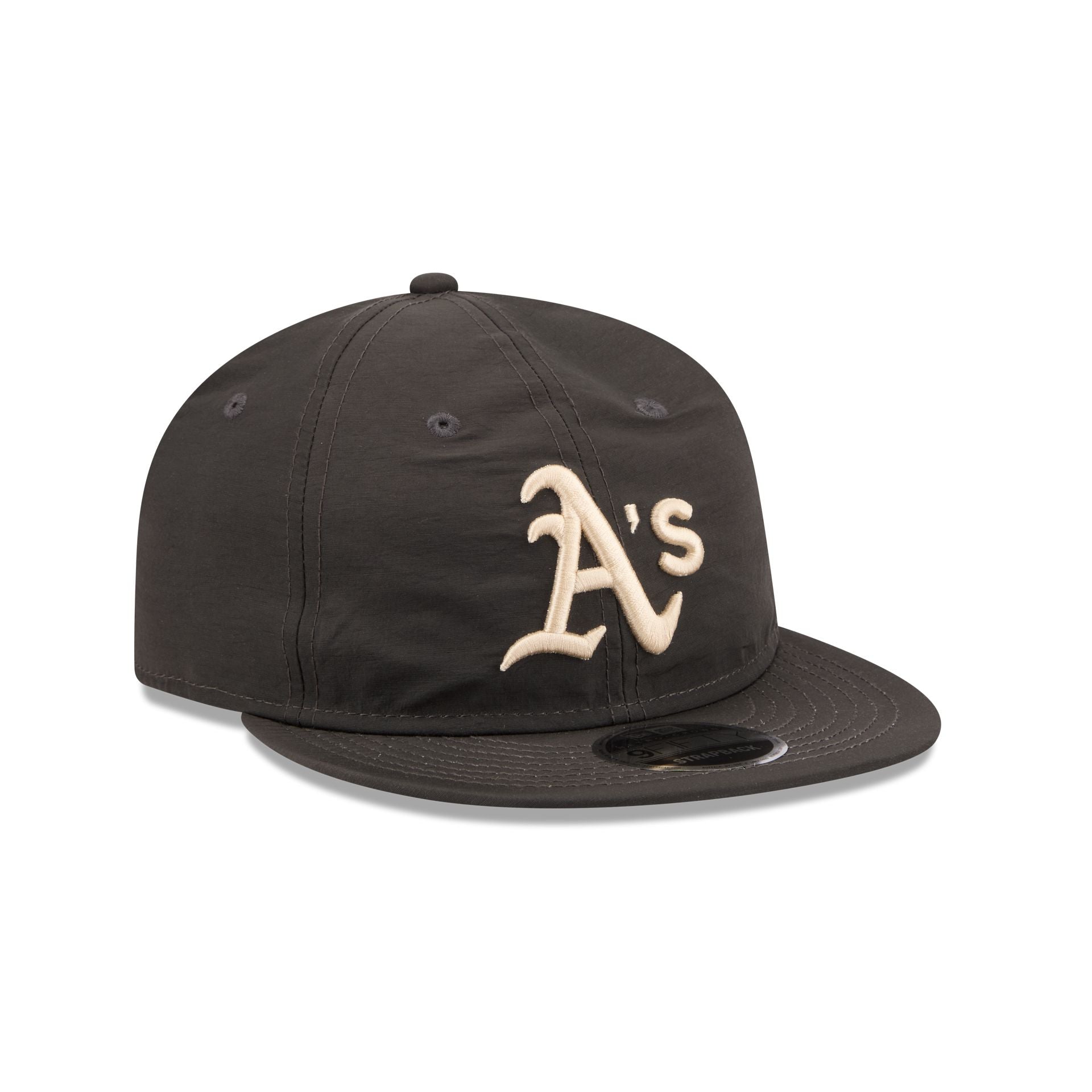 Athletics Three Looms Nylon Black Retro Crown 9FIFTY Adjustable Hat
