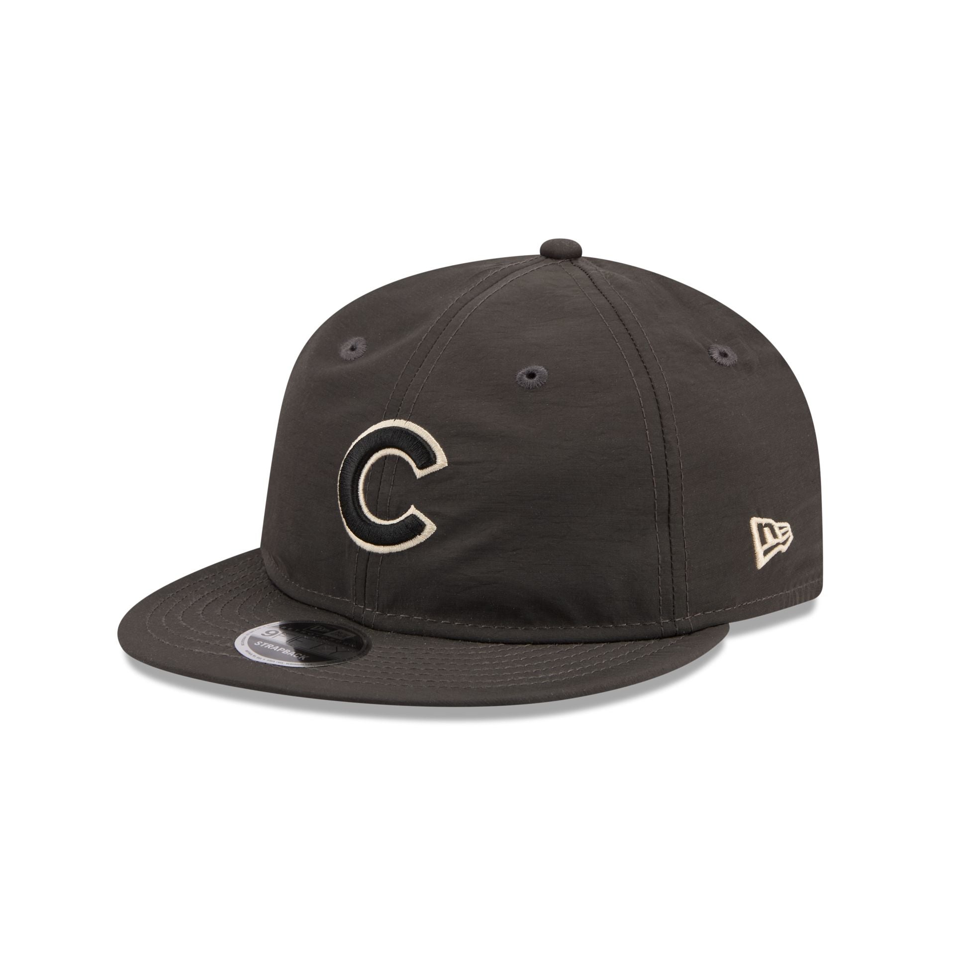 Chicago Cubs Three Looms Nylon Black Retro Crown 9FIFTY Adjustable