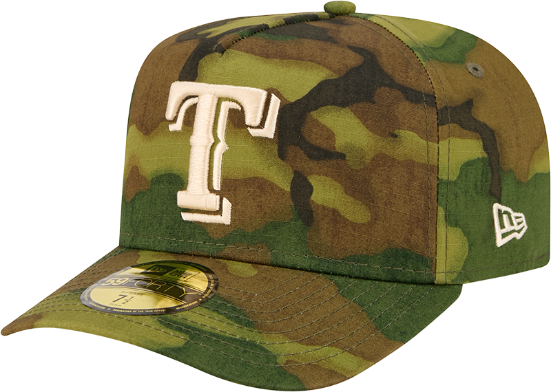 Texas Rangers Three Looms Ripstop Camo 59FORTY A-Frame Fitted Hat