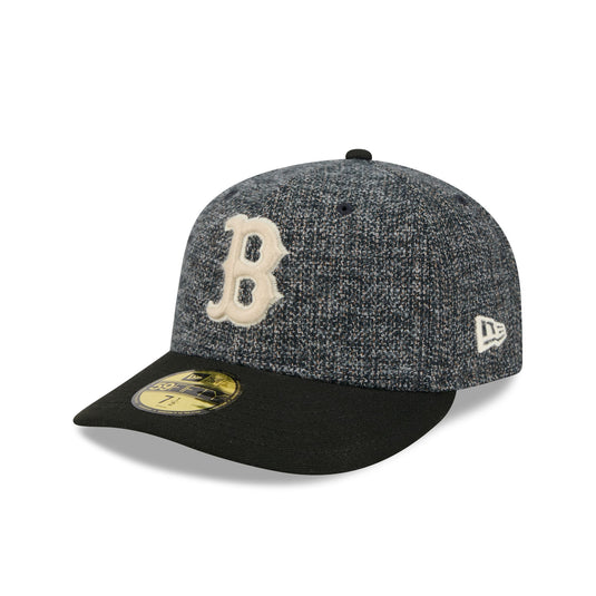Boston Red Sox Three Looms Tweedy Cotton Black 59FIFTY Fitted Hat - New Era Cap