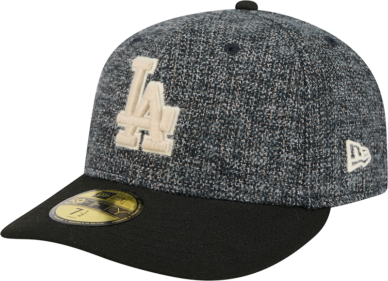 Los Angeles Dodgers Three Looms Tweedy Cotton Black 59FIFTY Fitted Hat