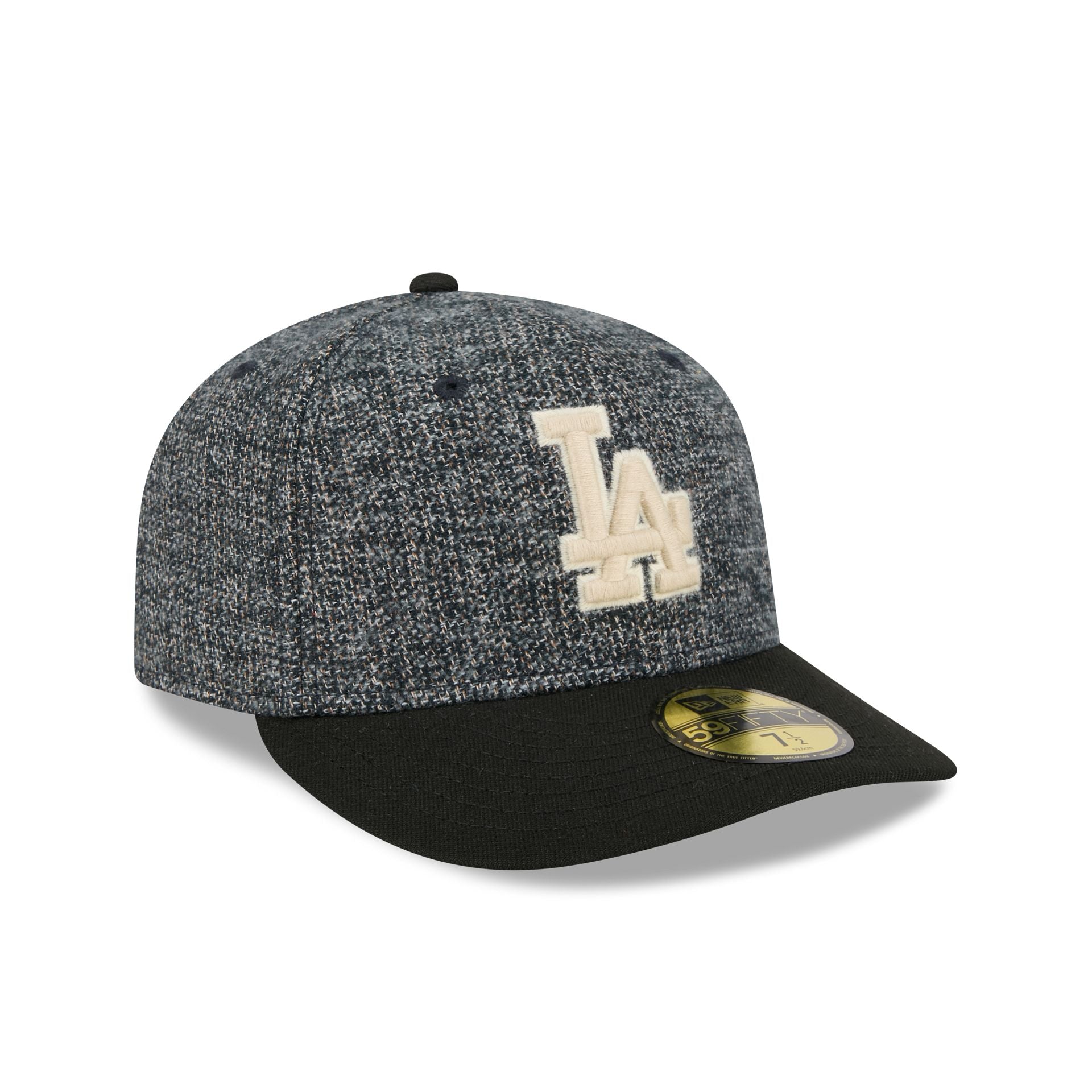 Los Angeles Dodgers Three Looms Tweedy Cotton Black 59FIFTY Fitted Hat