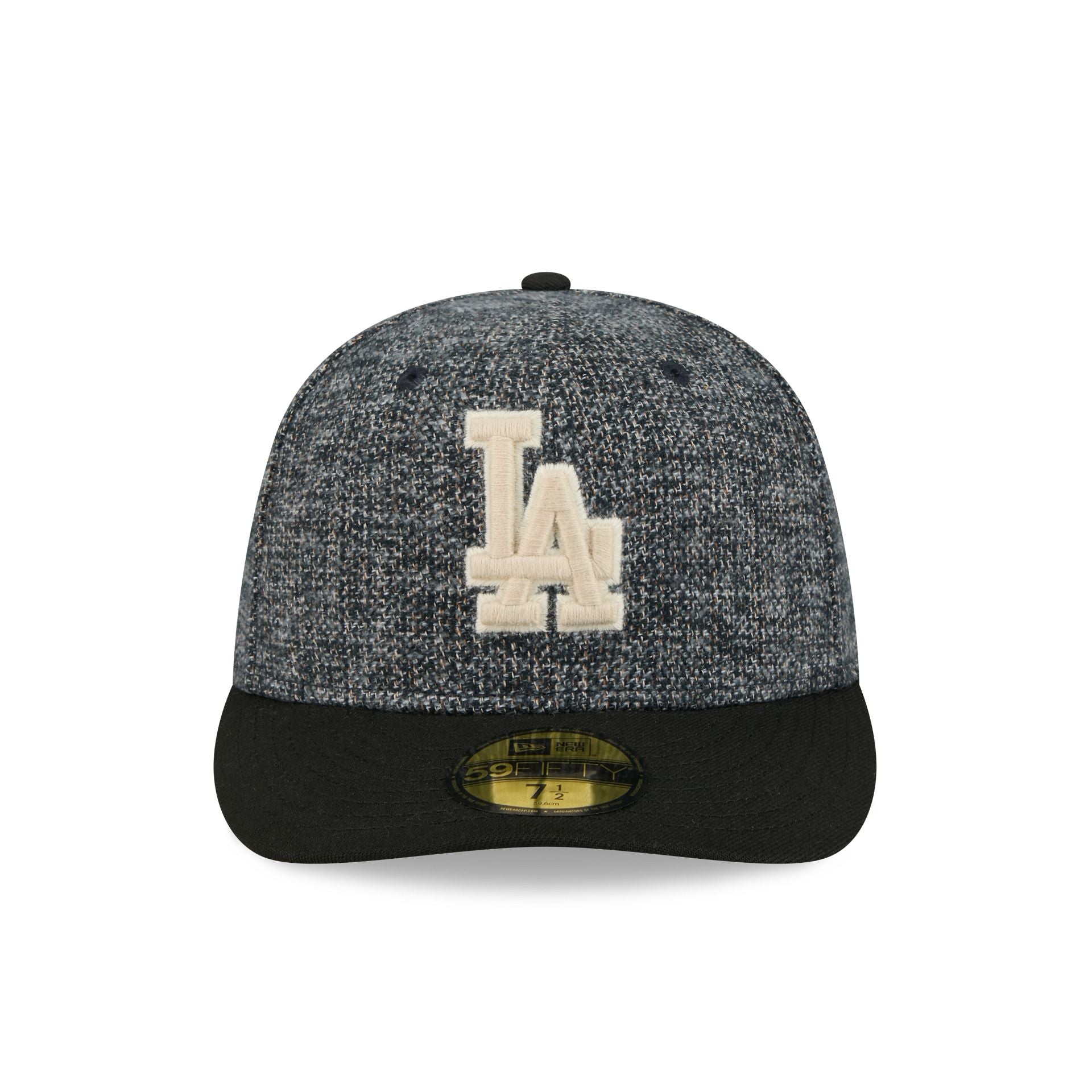 Los Angeles Dodgers Three Looms Tweedy Cotton Black 59FIFTY Fitted Hat