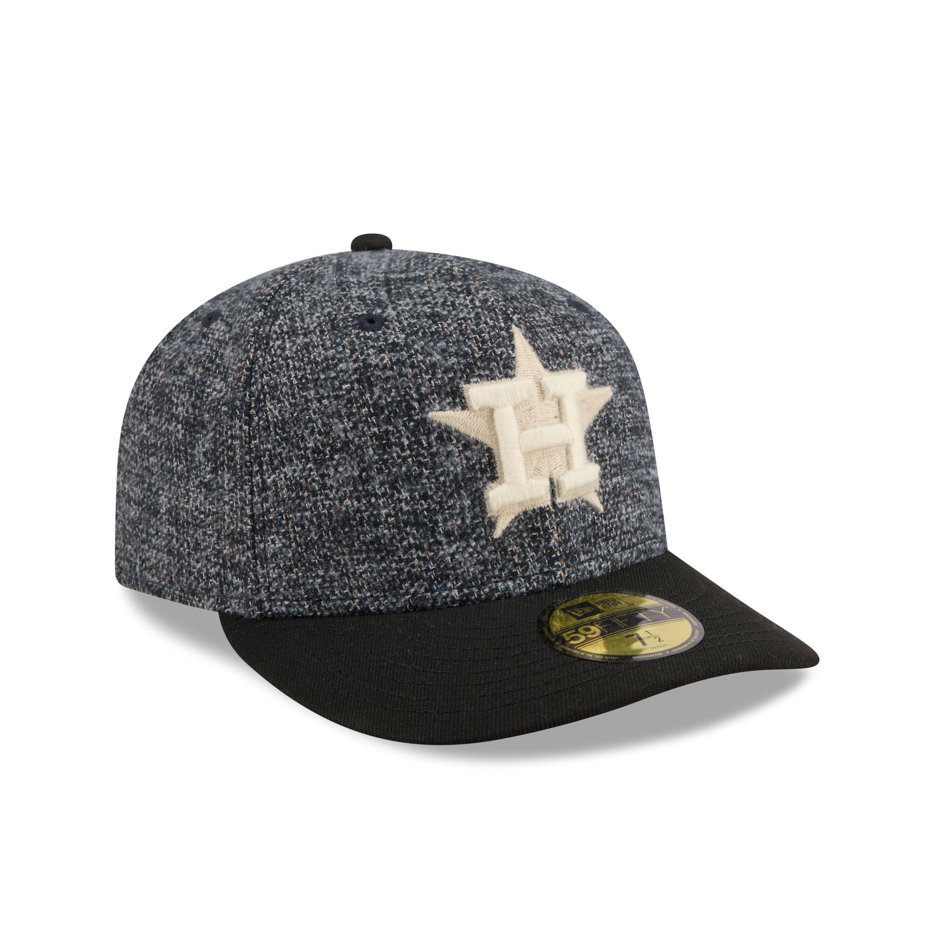 Houston Astros Three Looms Tweedy Cotton Black 59FIFTY Fitted Hat