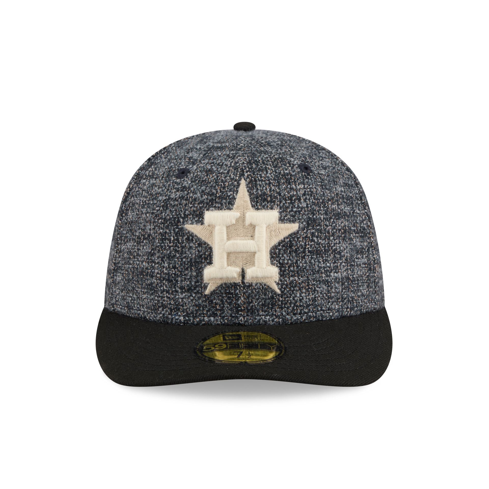 Houston Astros Three Looms Tweedy Cotton Black 59FIFTY Fitted Hat
