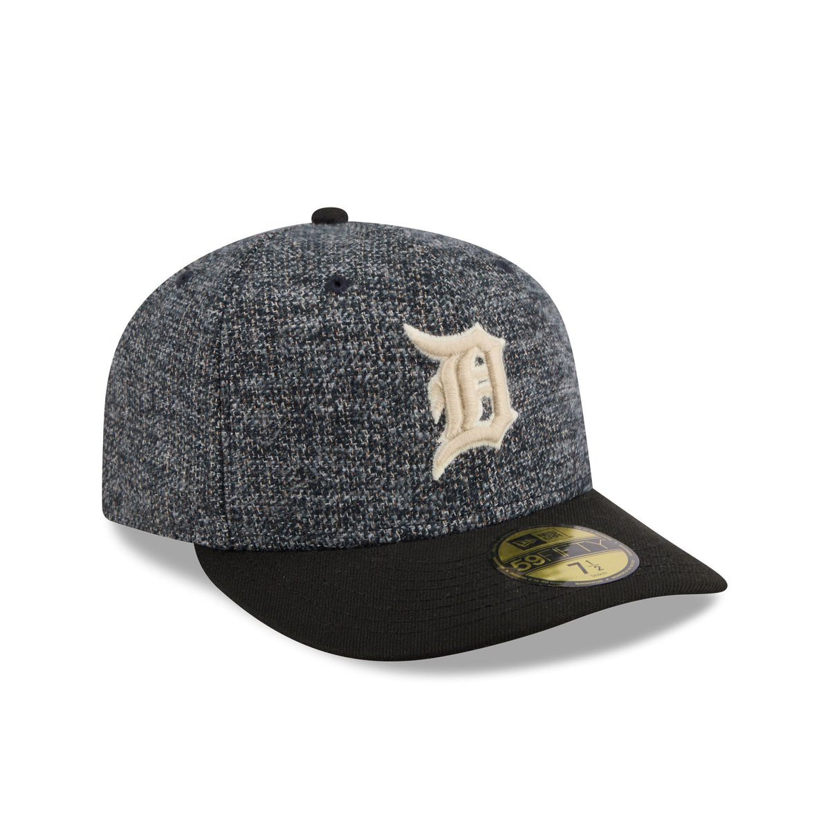Detroit Tigers Three Looms Tweedy Cotton Black 59FIFTY Fitted Hat