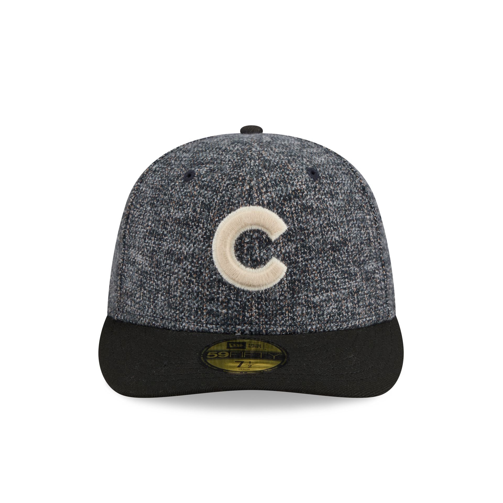 Chicago Cubs Three Looms Tweedy Cotton Black 59FIFTY Fitted Hat