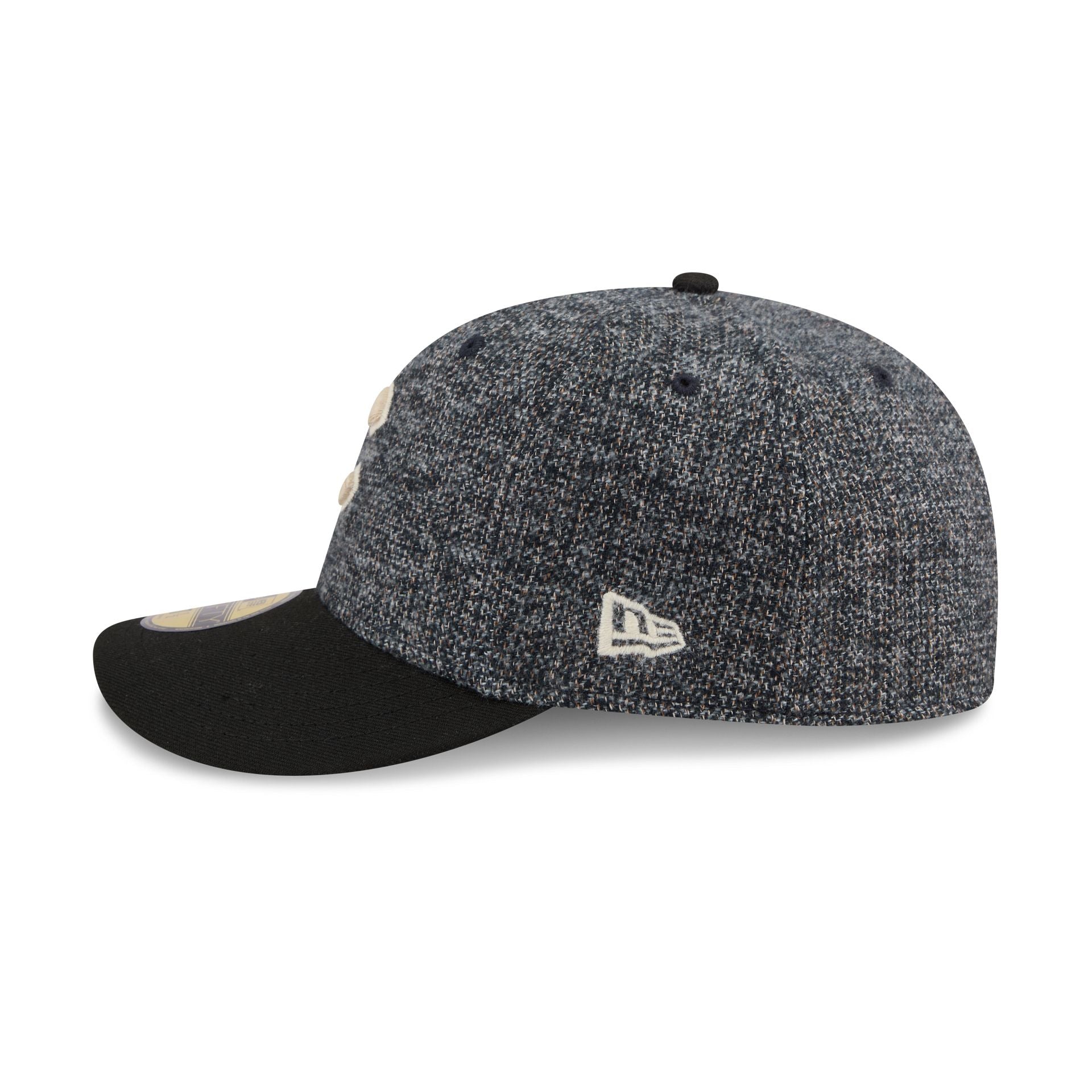 Chicago Cubs Three Looms Tweedy Cotton Black 59FIFTY Fitted Hat