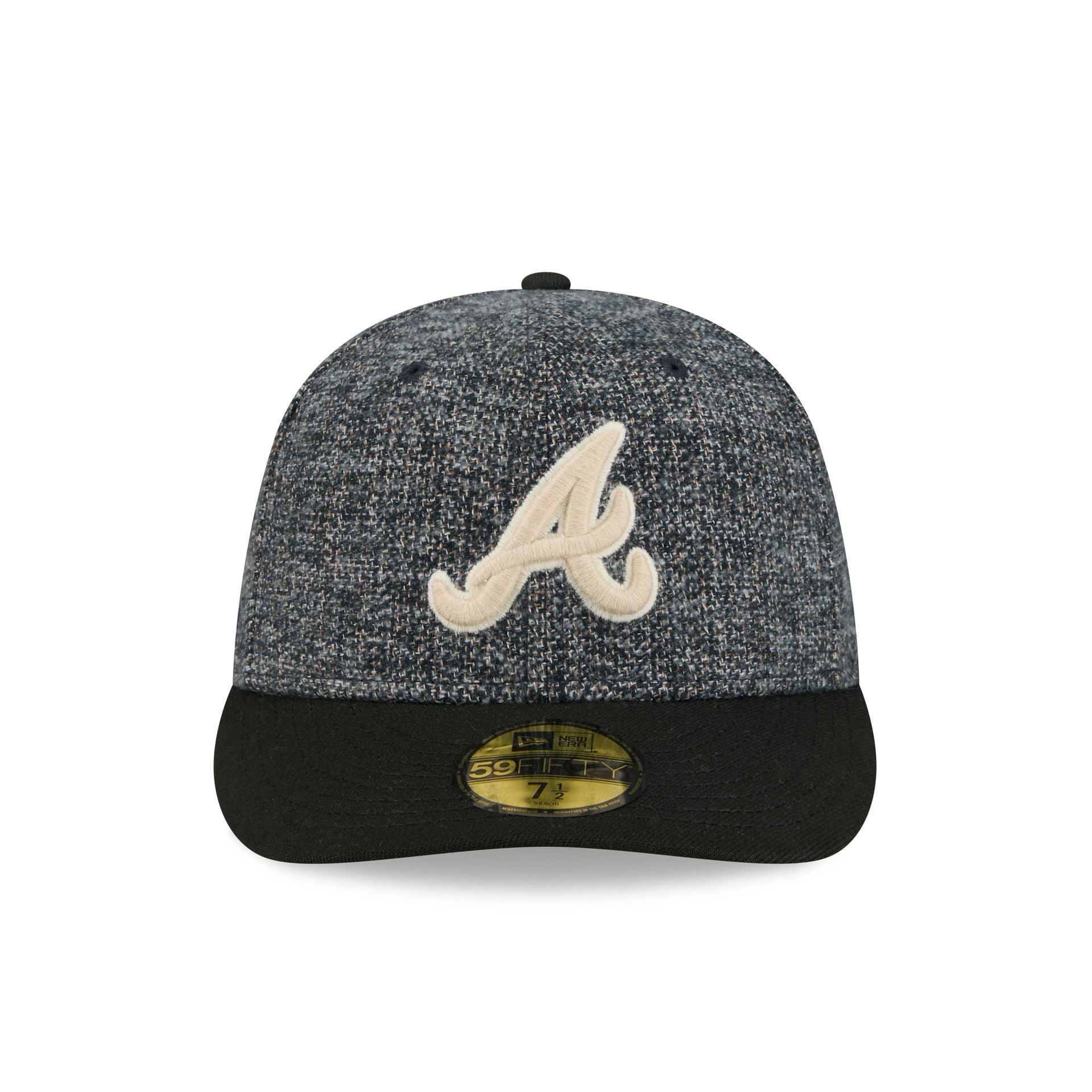 Atlanta Braves Three Looms Tweedy Cotton Black 59FIFTY Fitted Hat